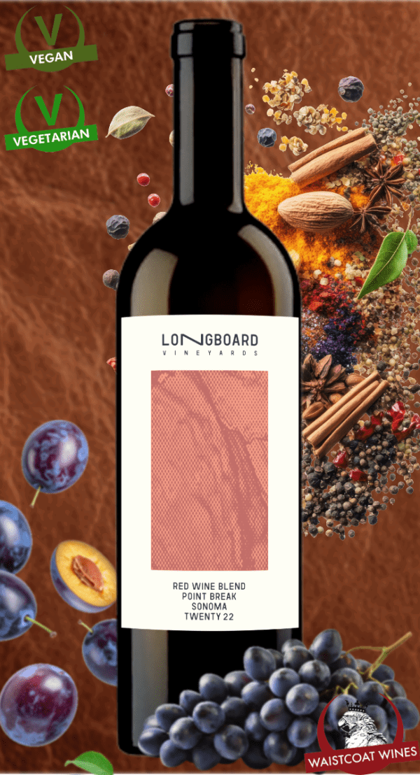 Longboard Point Break Red blend, Sanoma, California, 2022